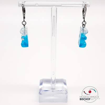 Gummibären Ohrringe blau/transparent