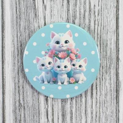 Niedlicher Button # Ø 58mm # Süße Katzenbande Katzen Kätzchen Kitten (5) Geschenk Geschenkidee Tasche Jacke Anstecknadel