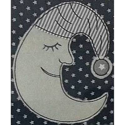 *  Mond schlafend  *  Doodle Stickdatei 13 x 18 cm