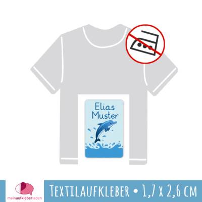49 Textilaufkleber | Delfin - 1,7 x 2,6 cm - ohne Bügeln