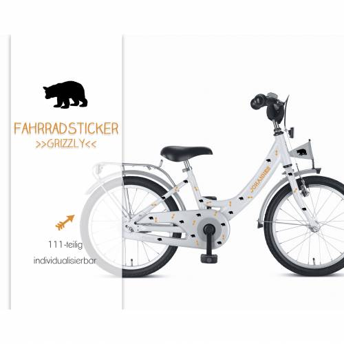 Fahrradtattoos Fahrradsticker, Aufkleber "Grizzly" mit Namen 111-teilig, wasserfest