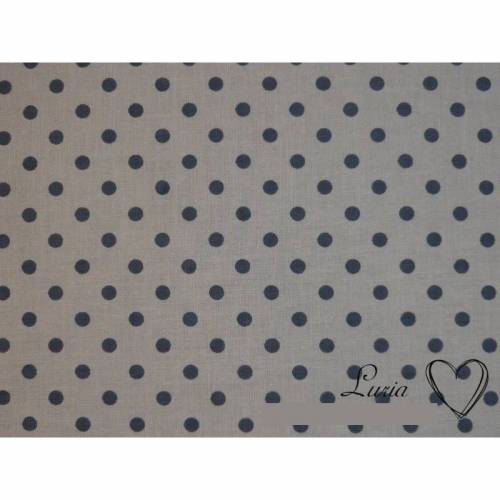 8,30 EUR/m Stoff Baumwolle Punkte grau auf weiß 5mm Ökotex100