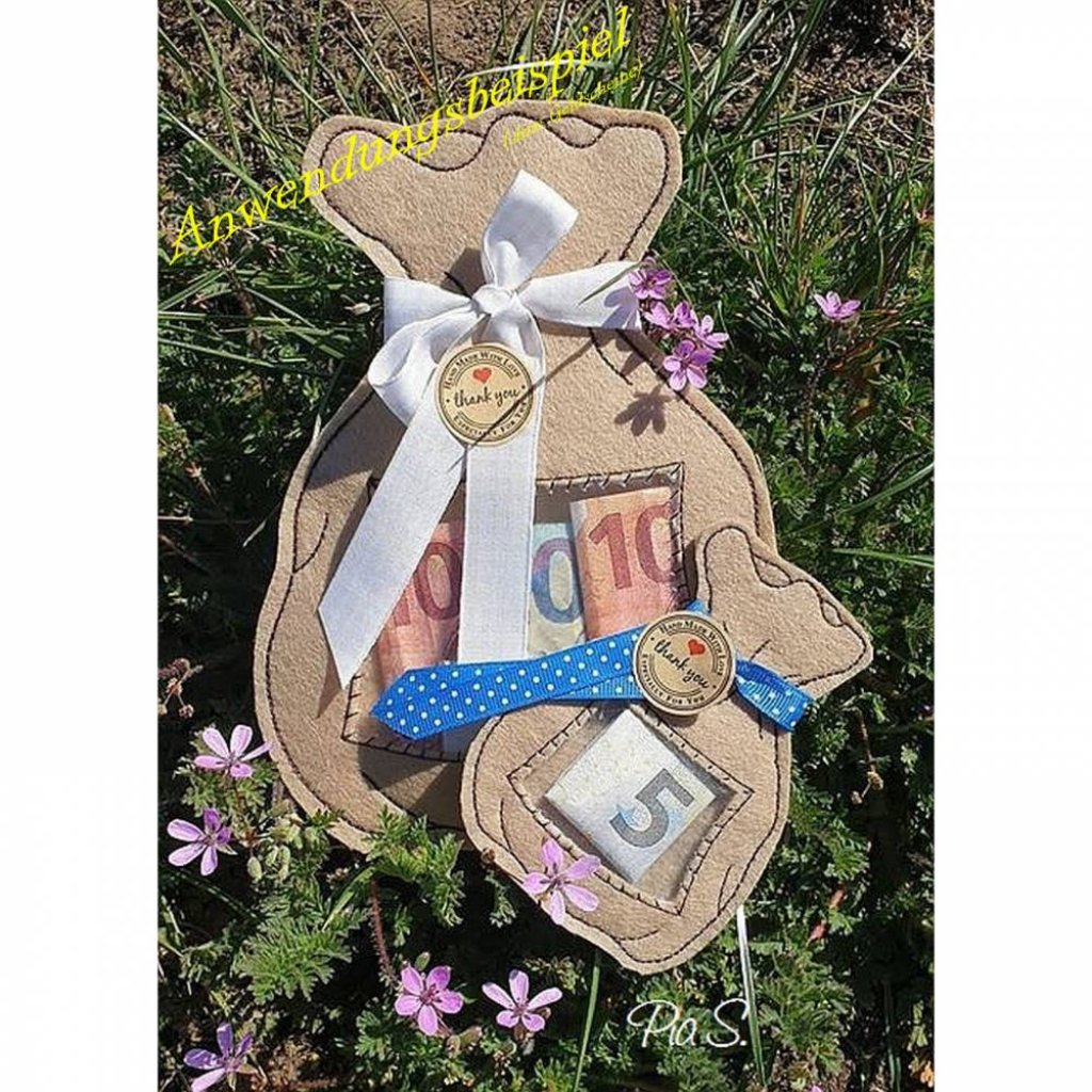 *  ITH Geldsäckchen, die besondere Verpackung für Geldgeschenke * 10 x 10 cm und 13 x 18 cm Bild 2