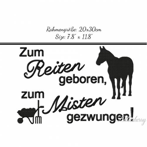 Stickdatei "Zum Reiten geboren" 20x30