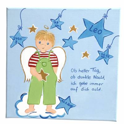 Schutzengelbild Schutzengel Bild für Jungen zur Taufe Geburt