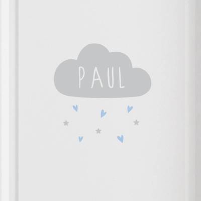 Türschild  "Wolke mit Name" Herzen, Namensschild auch als Wandtattoo verwendbar, personalisierbar