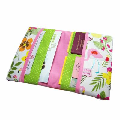 Reiseetui Flamingo Island weiß Reiseorganizer Dokumententasche Etui für Dokumente Reiseunterlagen