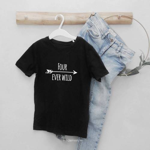 Bügelbild aus Flexfolie "Four ever wild" zum Aufbügeln auf Kleidung & Accessoires