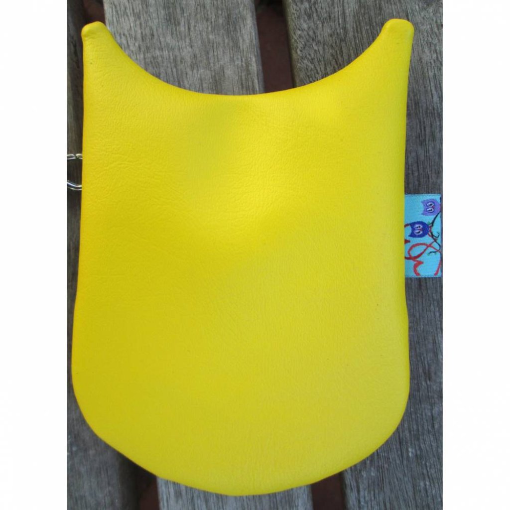 gelbes Eulentäschchen in Gr. S mit Reißverschluss für Schminksachen und wichtige Dinge Bild 3