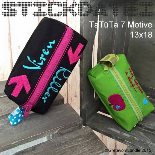 TaTüTa 13x18 ITH Stickdatei Stickmuster sticken Grete vom Ländle Tasche