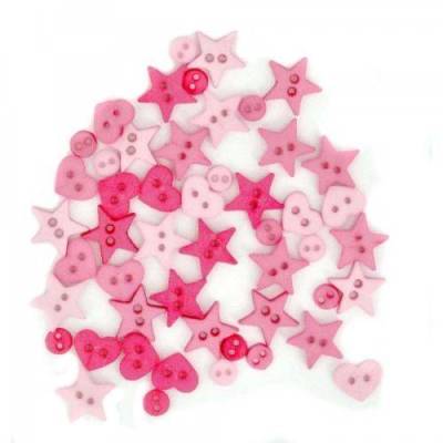 Dress it Up Knöpfe Kinderknöpfe Buttons Kunststoffknöpfe Micro Mini Shapes Pink