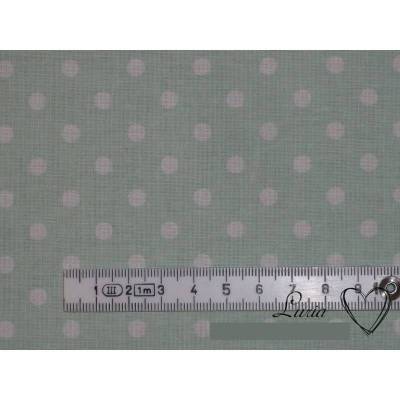 9,50 EUR/m Stoff Baumwolle - Punkte weiß auf mint Ökotex100