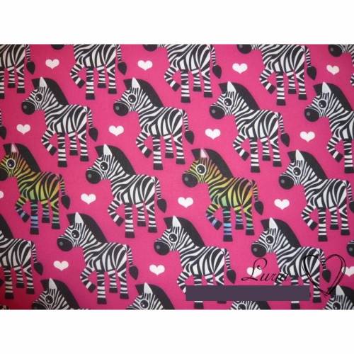 16,00 EUR/m Softshell mit Fleece Innenseite Zebras auf pink