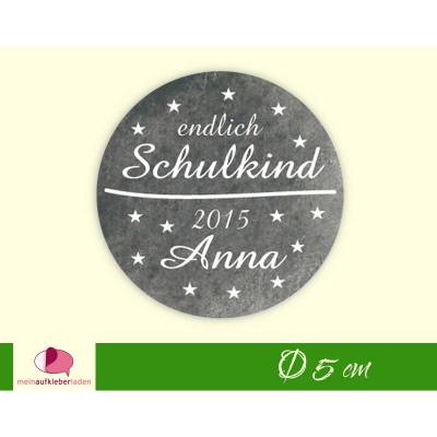 15 Aufkleber | endlich Schulkind - Sternchen -  personalisierbar | Schulanfang, Schulkind, Aufkleber zur Einschulung mi