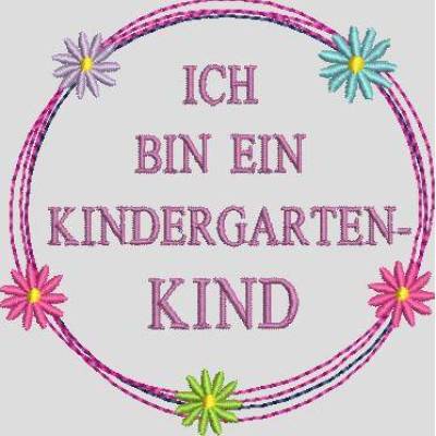 Stickdatei Ich bin ein Kindergartenkind / Blume und Stern Doodle Rahmen Set 563