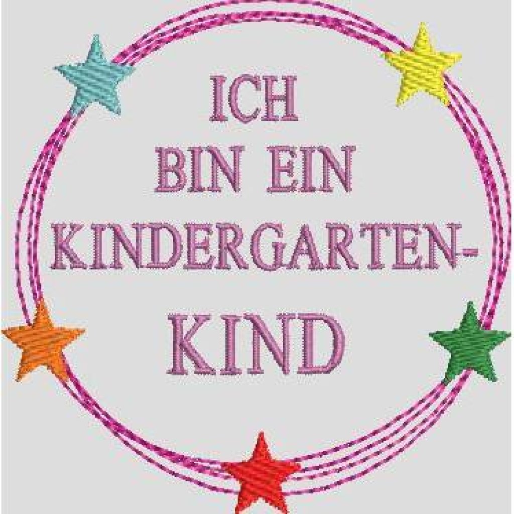 Stickdatei Ich bin ein Kindergartenkind / Blume und Stern Doodle Rahmen Set 563 Bild 2
