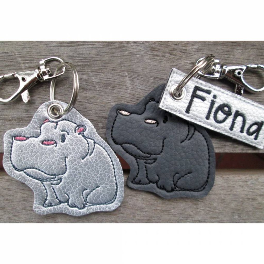 toller Schlüsselanhänger Nilpferd Hippo personalisierbar Bild 1