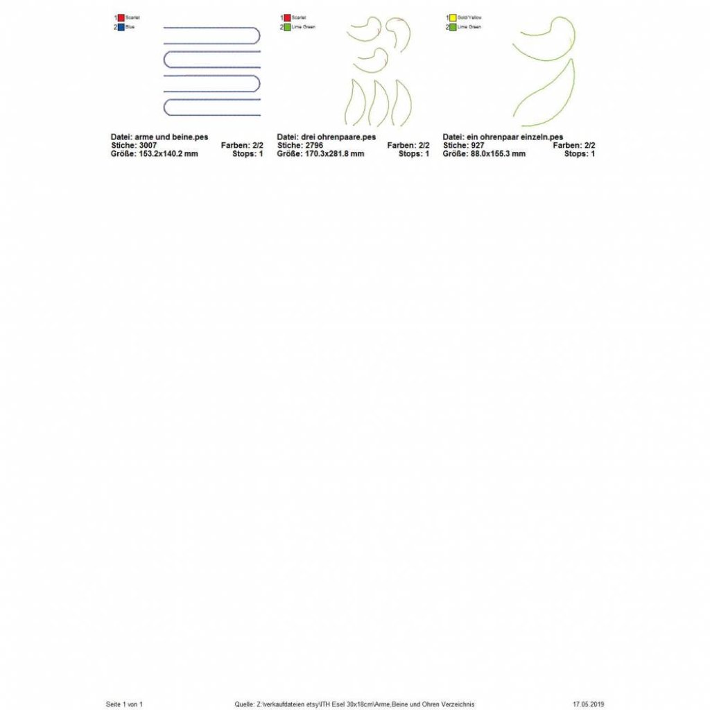 Stickdatei ITH Schnuffel Esel 30x18cm Bild 5