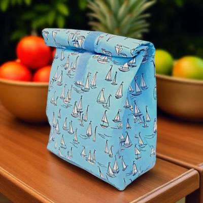 Lunchbag blau mit Schiffe