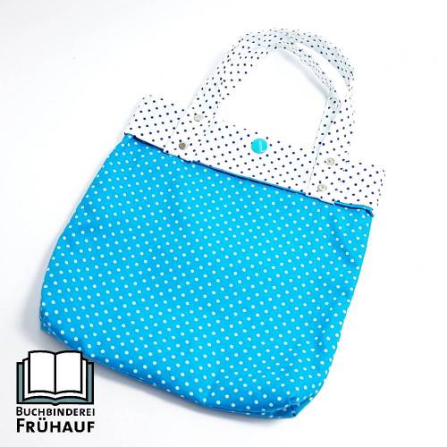 Büchertasche Buchtasche für Poesiealben Kindertasche Freundebuchtasche Punkte türkis