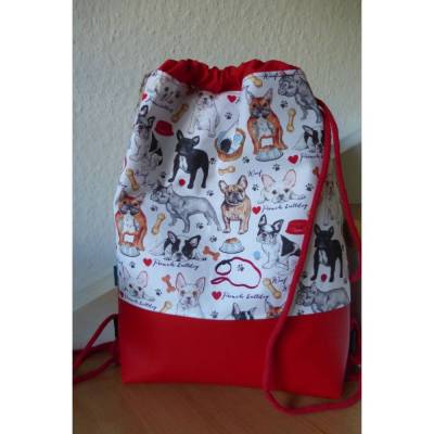 Rucksack Frenchie Französische Bulldogge French Bulldog hessmade Unikat 