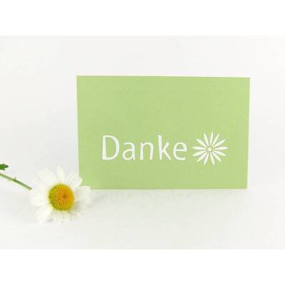 schlichte grüne Danke Karten, Visitenkartengröße