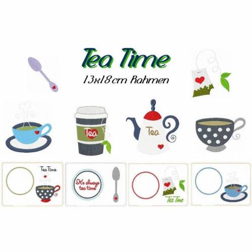 Stickdatei ITH Tea Time 13x18cm