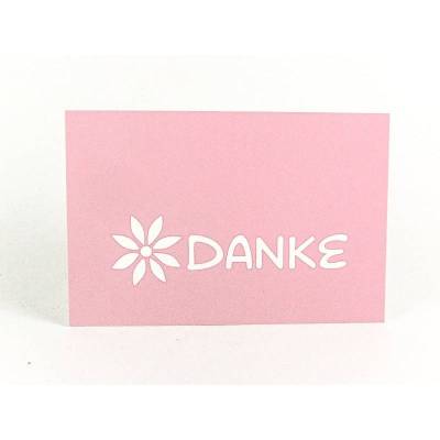 schlichte rosafarbene Mini-Dankekarten, Visitenkartengröße