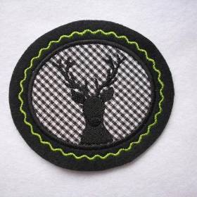 Applikation / Aufnäher ☆Tolle Hirsch-Applikation ☆  schwarz