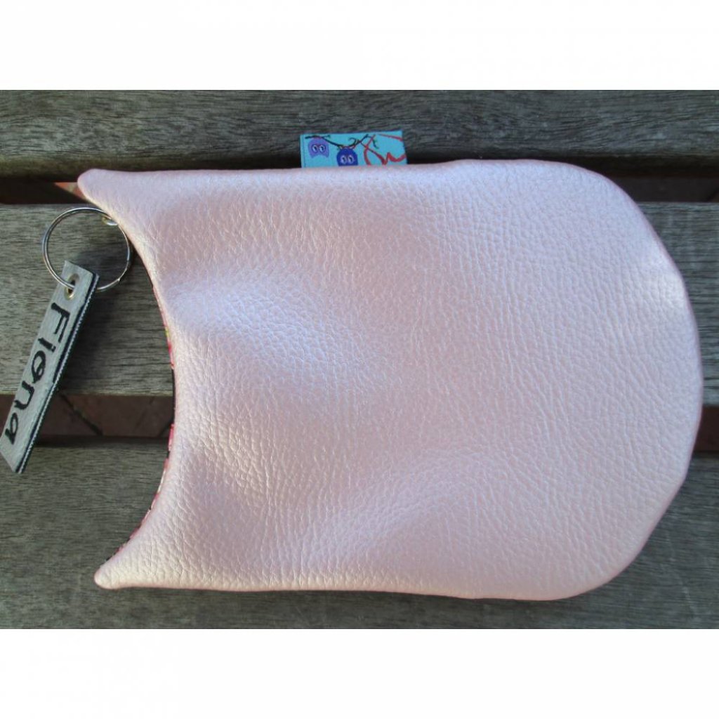 rosa blumiges Eulentäschchen in Gr. S mit Reißverschluss für Schminksachen und wichtige Dinge Bild 4