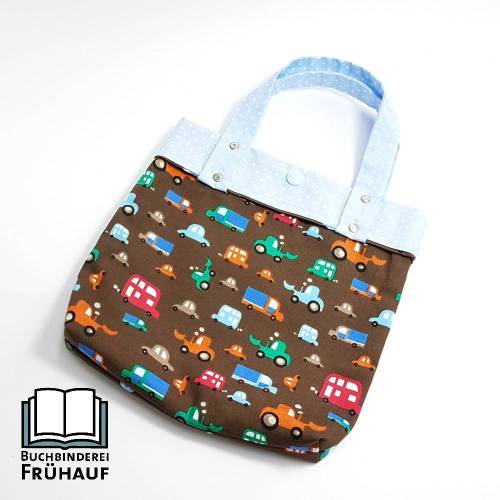 Büchertasche Buchtasche für Poesiealben Kindertasche Freundebuchtasche personalisierbar Autos