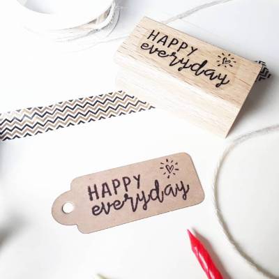 Stempel "happy everyday" für Karten, kleine Geschenke, Glückwünsche, Etiketten