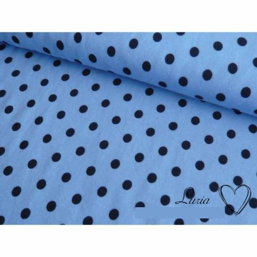 12,60 EUR/m Jersey Baumwolle Punkte dunkelblau a. hellblau 8mm
