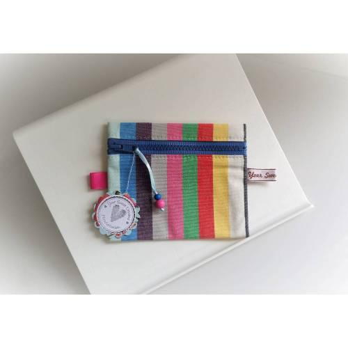 Täschchen / Kosmetiktasche (Mini) bunte Streifen