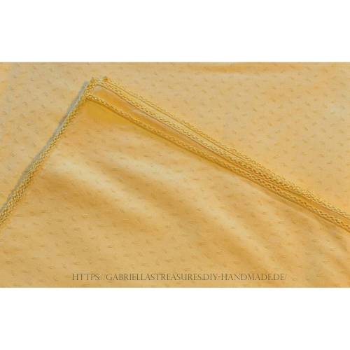 Kaffeedecke gelb, 138x162 cm, quadratische Baumwolltischdecke, Vintage, Kaffetischdecke