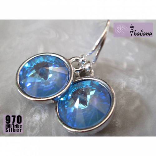 MYSTIC BLUE glitzernde Ohrringe funkelnde Ohrhänger