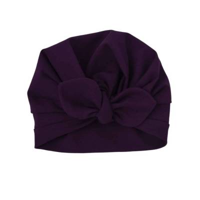 Turban Mütze mit Schleife -lila - Stoffauswahl - Baby Mädchen Damen - Frühchen bis Erwachsene