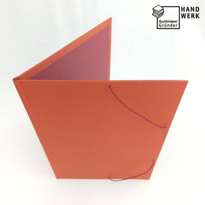 DIN A4 Mappe, terrakotta dunkelrot, Eckspannermappe, Sammelmappe, handgefertigt