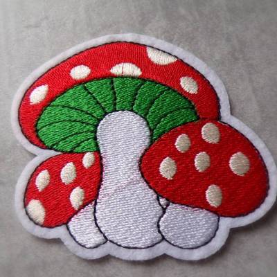 Großer Fliegenpilz Patch zum Aufbügeln – Glücksbringer Applikation für Schulanfang & Schultüte
