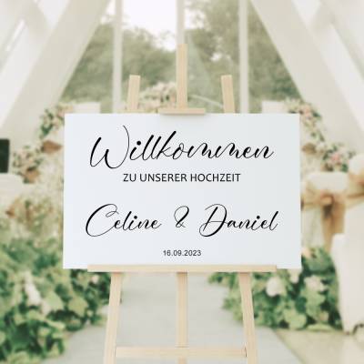 Sticker für Willkommensschild Empfangstafel personalisiert,Wedding Verlobung Willkommensschild Hochzeit, Hochzeitsdeko,H