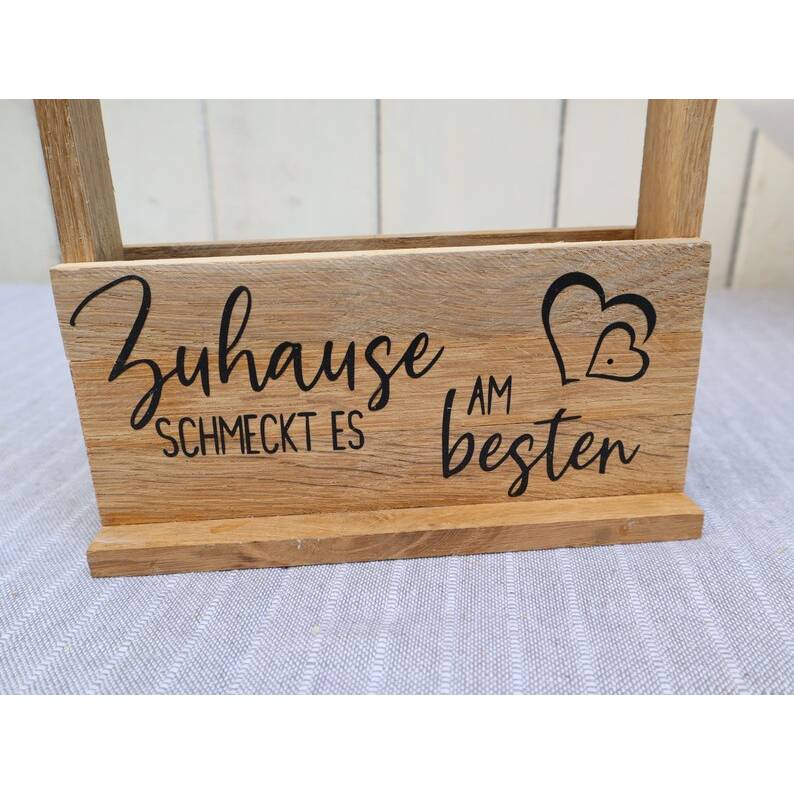 Serviettenhalter Haus aus Holz mit Spruch