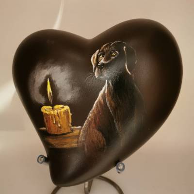 Tierurne handgemalt 1,7 L – Keramik Künstlerurne by Janus | Handarbeit & Unikat - Herzurne