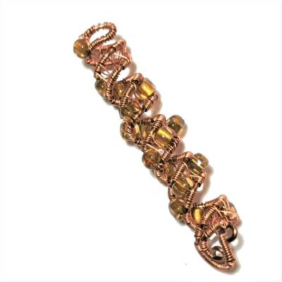 funkelnde Zopfperle handgewebt bronze kupfer handmade Haarschmuck auch für Dreadlock wirework handgemacht