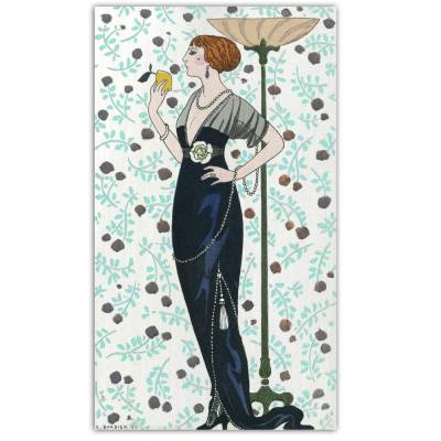 Leinwandbild Mode Fashion Illustration 1912 Abendkleid Glamour Paris - Modemagazin Vintage Art - Kunstdruck - Wanddeko