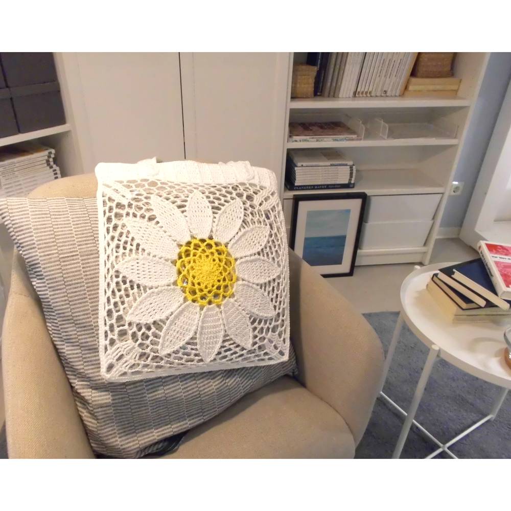 Häkelanleitung Tasche Einkaufsnetz große Blume Bild 6