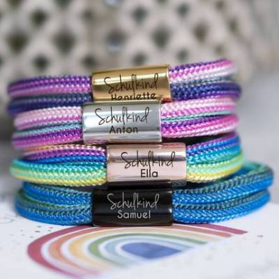 Schulkind Armband, Kinderarmband, Einschulung Geschenk | Glücksbringer | personalisiert | graviert