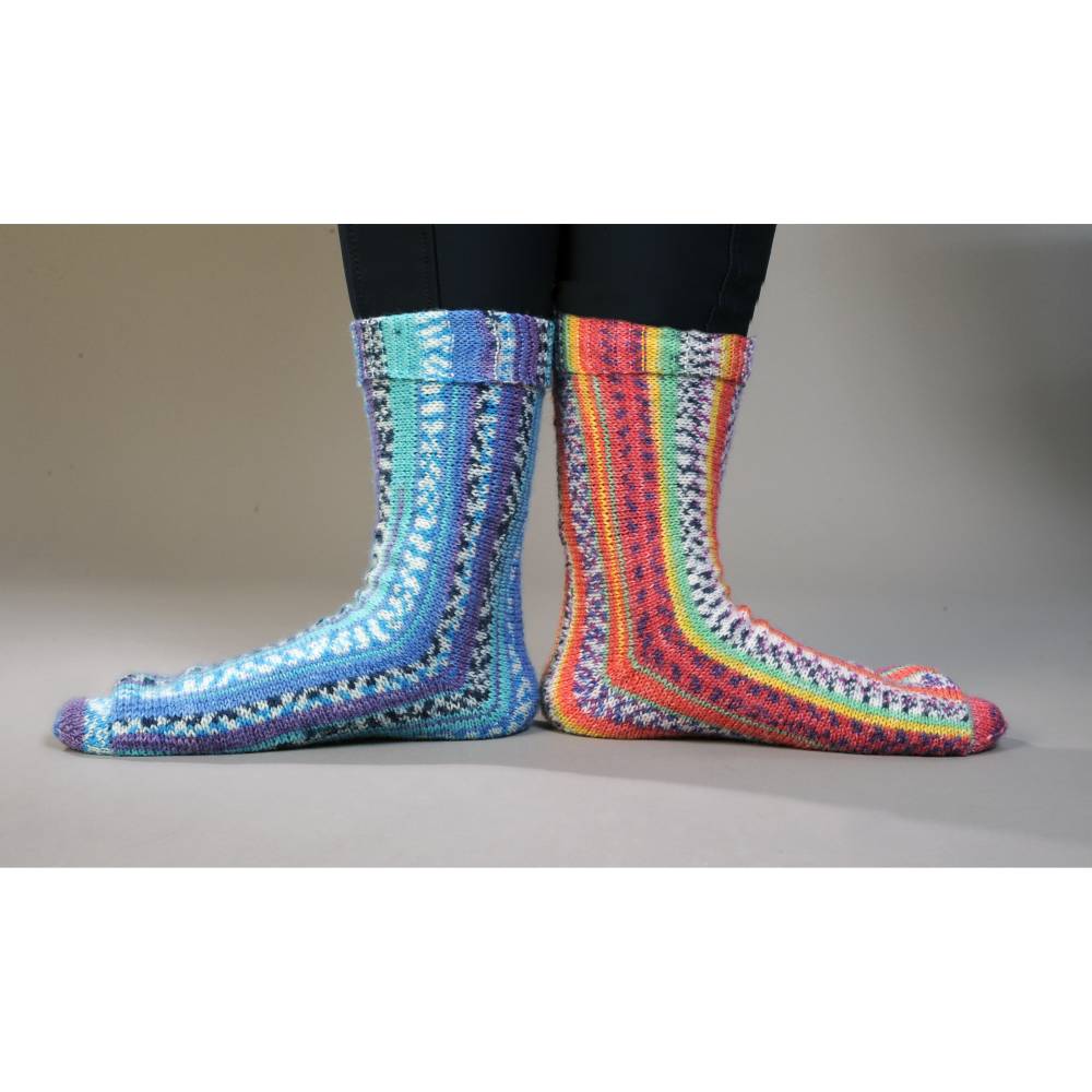 Quergestrickte Socken in glatt rechts Größe 38 bis 39 – PDF-Anleitung zum Download Bild 5