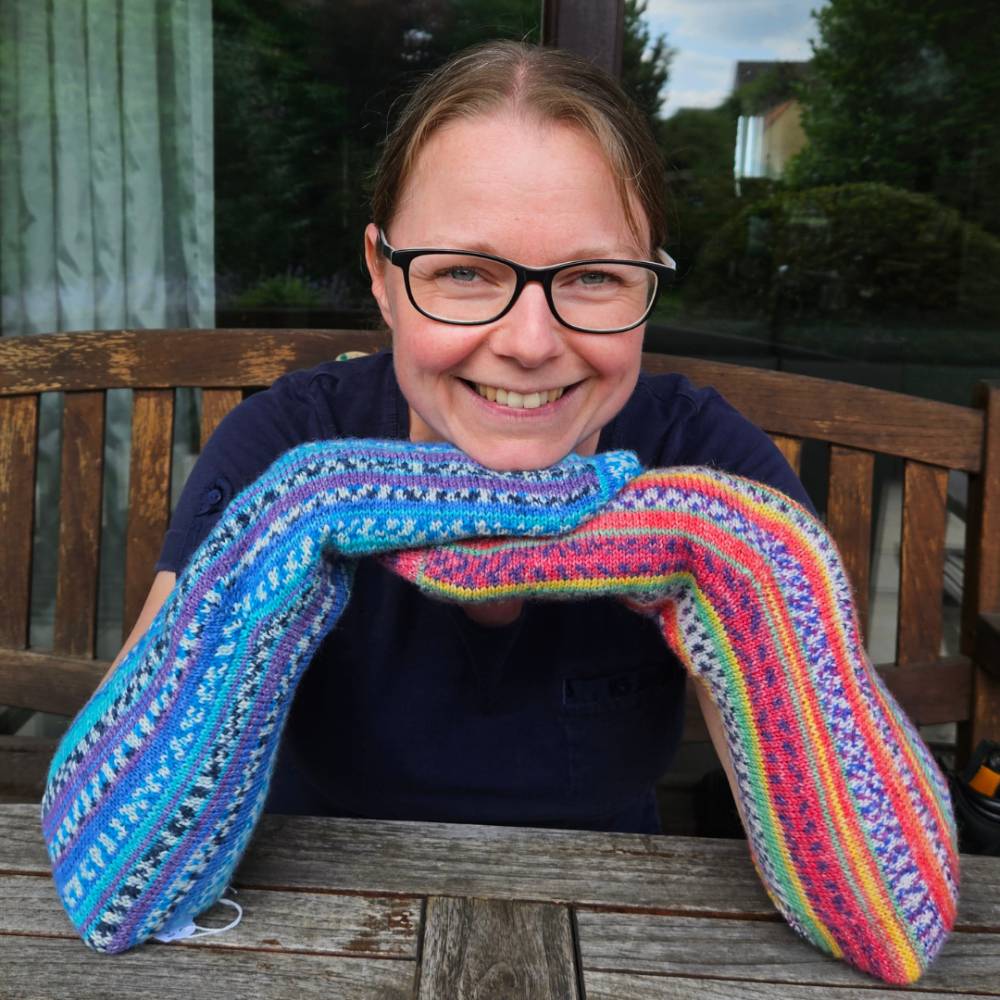 Quergestrickte Socken in glatt rechts Größe 38 bis 39 – PDF-Anleitung zum Download Bild 6