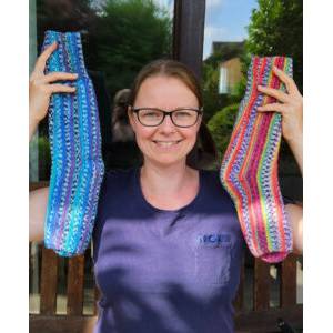 Quergestrickte Socken in glatt rechts Größe 38 bis 39 – PDF-Anleitung zum Download Bild 8