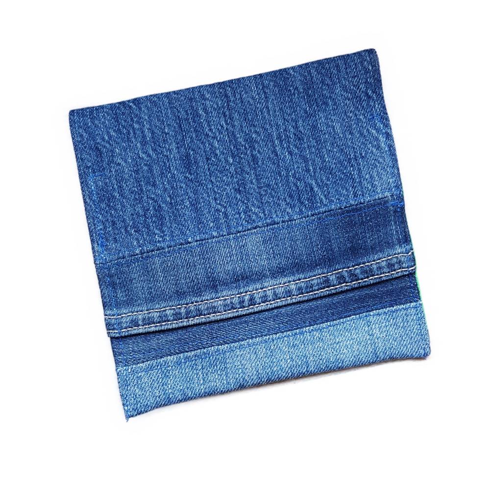 Kosmetiktasche Unikat – Etui für Slipeinlagen & Tampons aus Jeansupcycling Bild 3